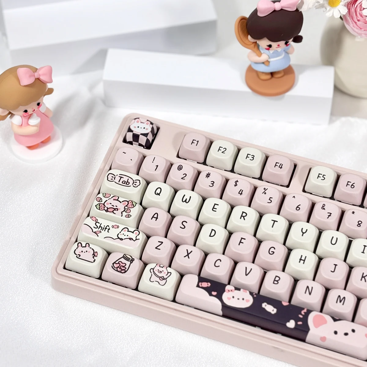 USLION 95 키 디저트 고양이 테마 키 캡 MOA 프로필 PBT 키 캡 키트 61/64/68/84/75/87 키 GMK67 게임용 기계식 키보드
