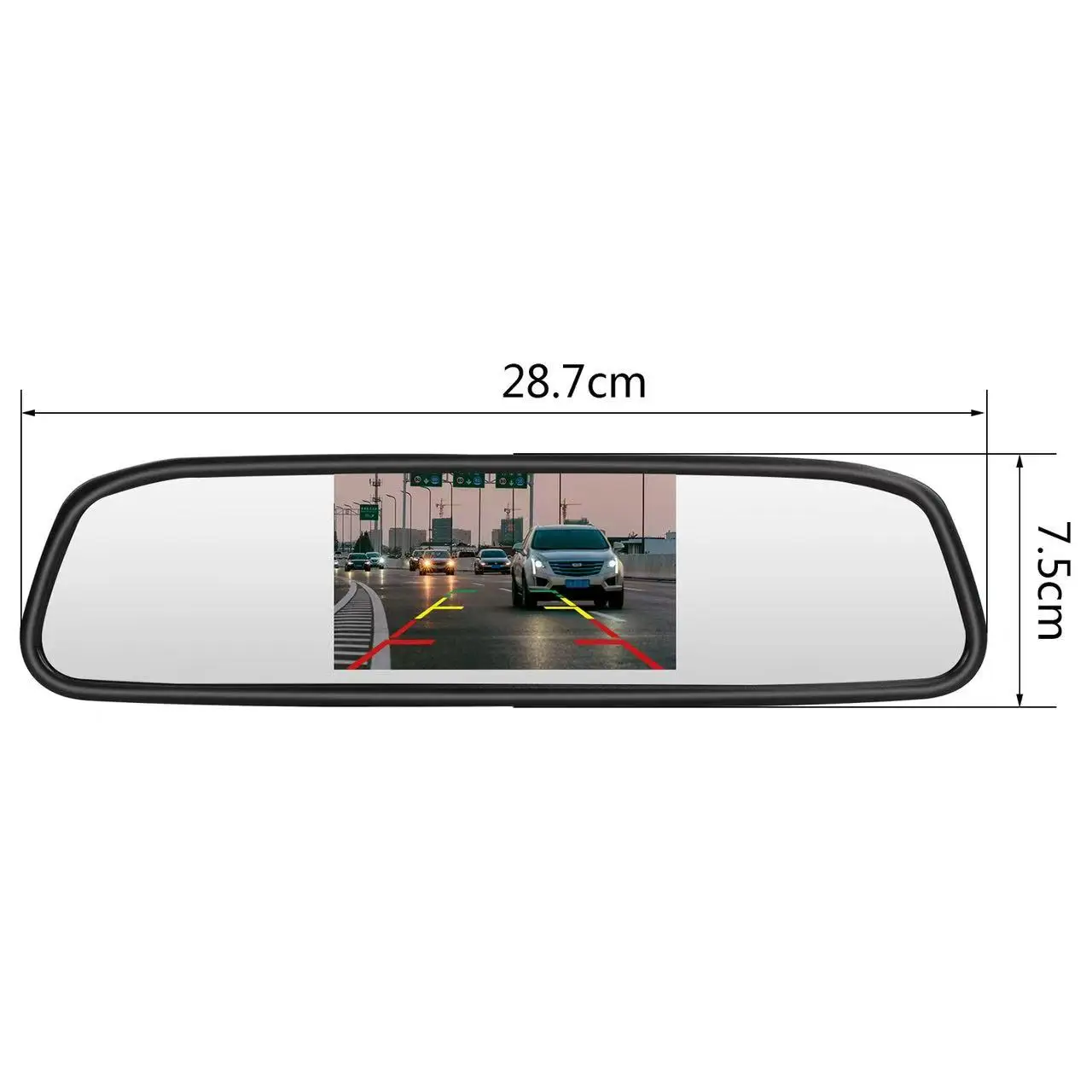 4.3 inch Car Monitor Auto Rear View Mirror LCD Screen 12v Universal for Backup Camera/Front Camera/Media Player/Safety Driving