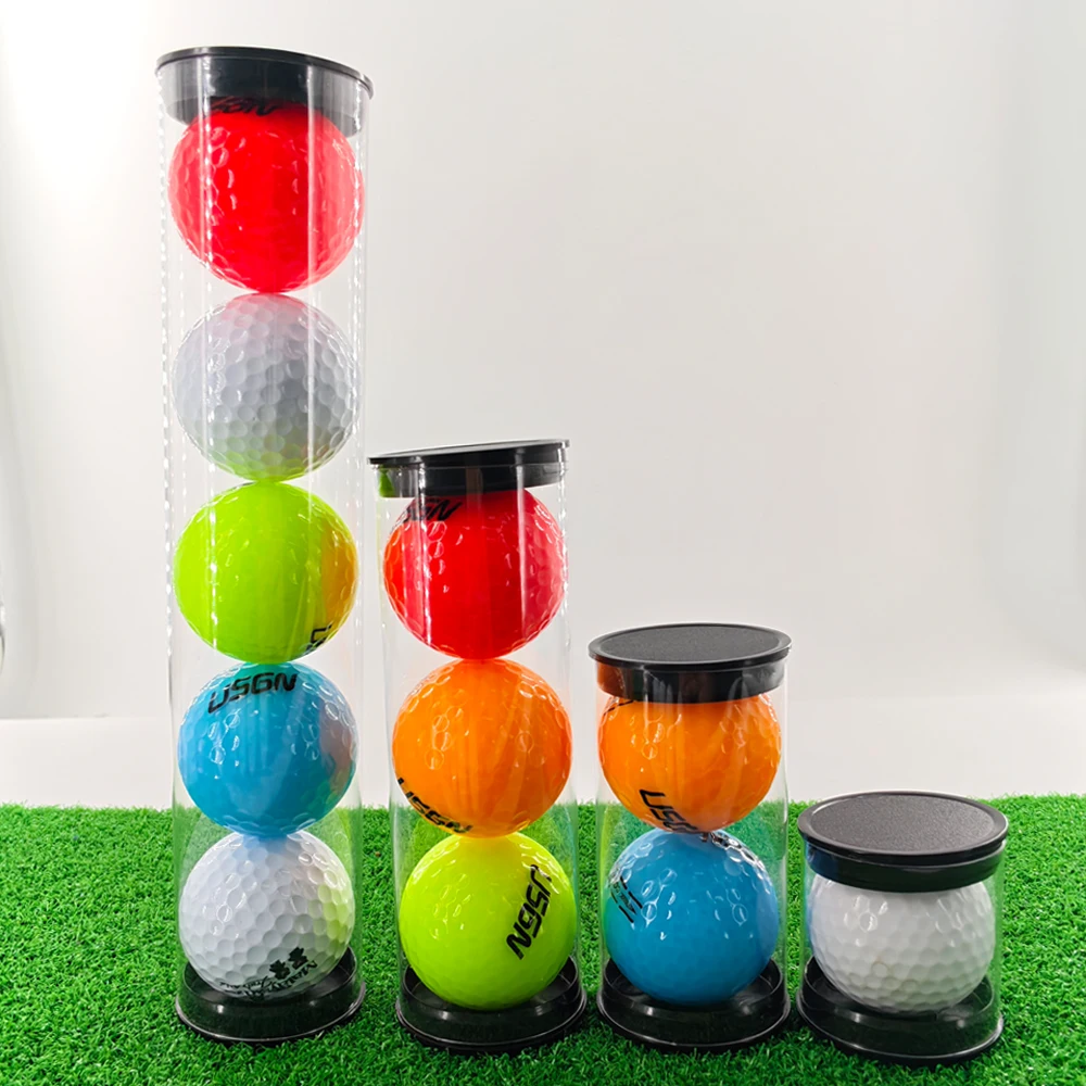 Portable Golf Ball Tube PC Transparent Round Plastic Packaging Box Various Specifications Balls Golfs Container Case Gift Box