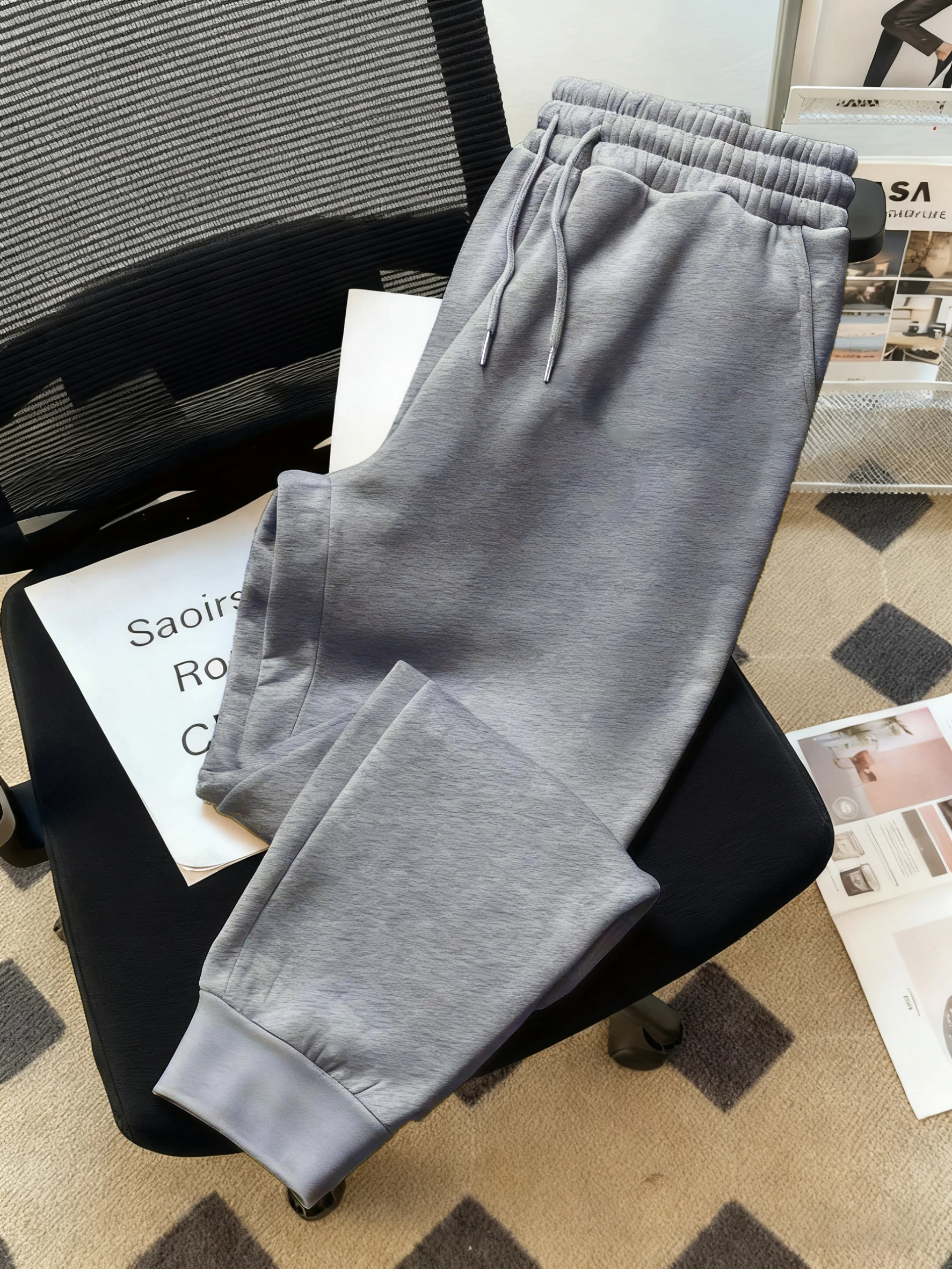 Mann Jogginghose Tasche Jogging Hose Solide Fleece Hose Mode Hosen Herbst Casual Streetwear Bequeme Mehrfarbige Hosen – Detail 11