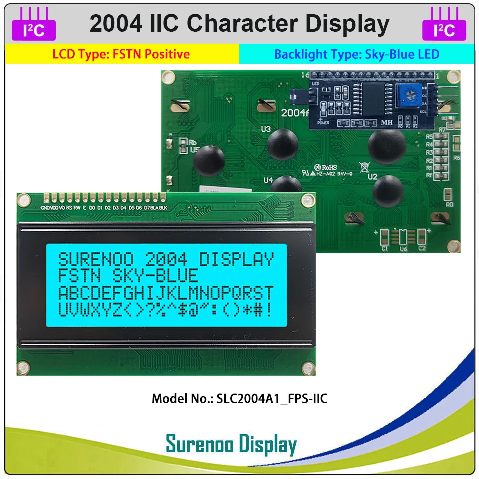 Serial IIC I2C TWI 2004 204 20*4 English & Japanese Character LCD Module Display Panel Screen for Arduino lcd display module display module