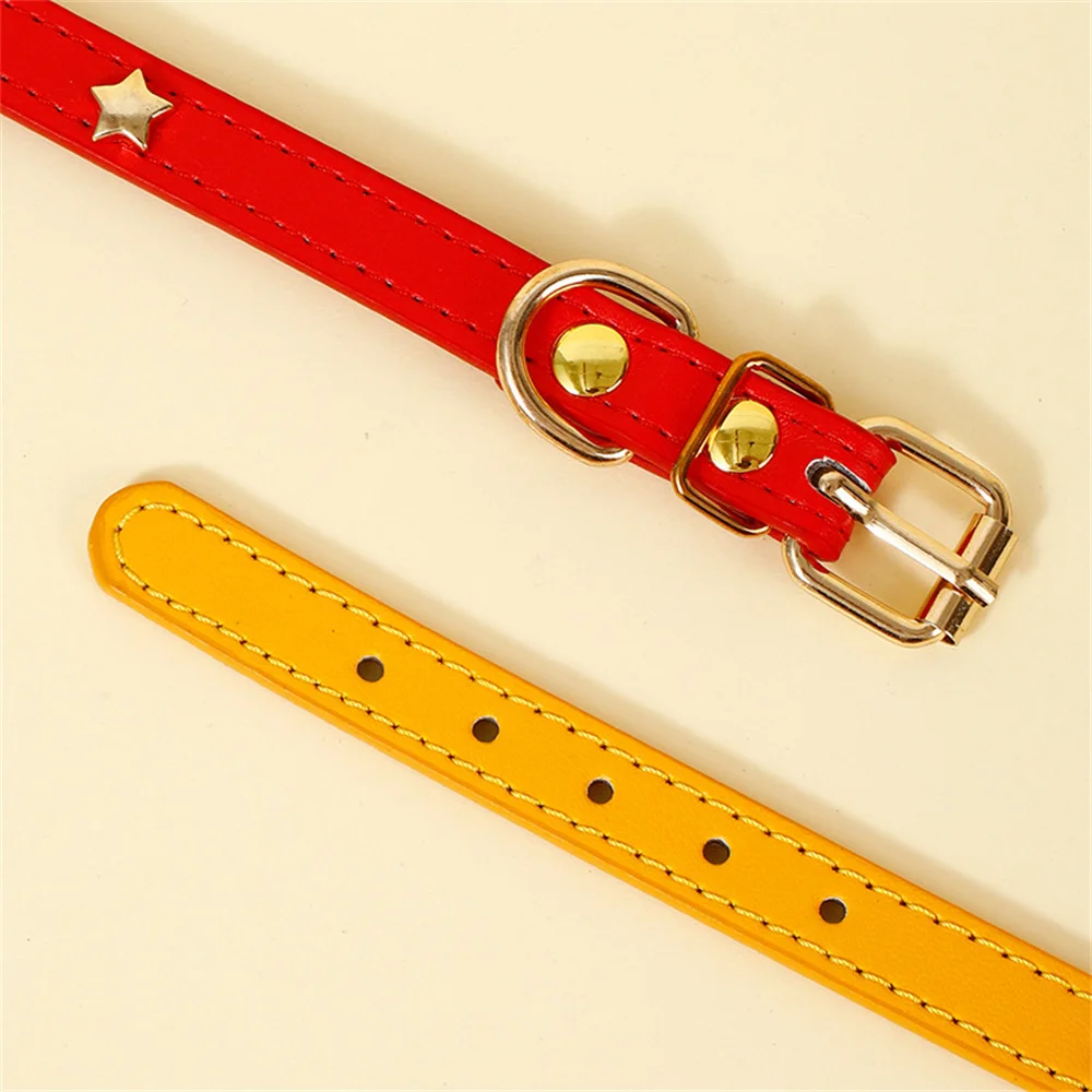 조정 가능한 애완 동물 목걸이, 편안한 부드러운 가죽 소재, 안전 조정 가능한 귀여운 고양이 칼라, 애완 동물 액세서리 칼라, 패션 솔리드