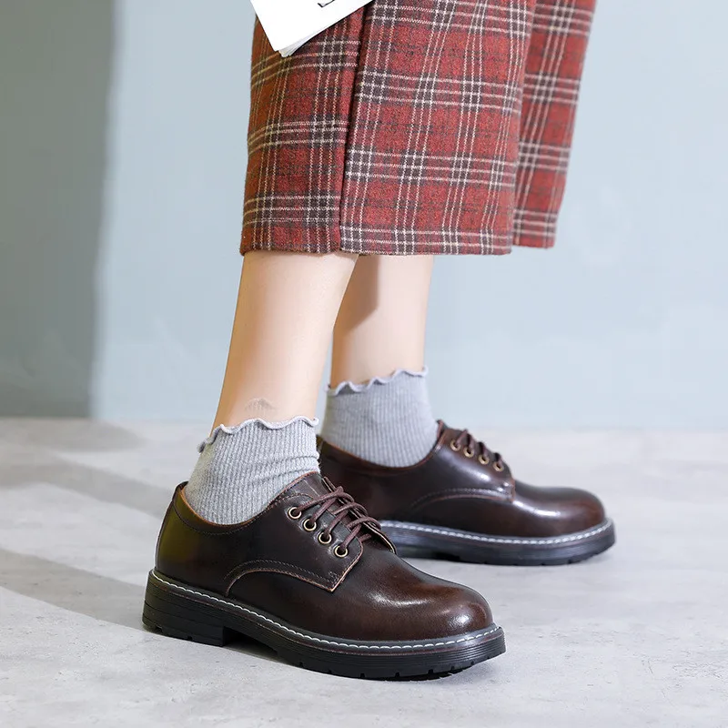 

England Style Platform Lolita Shoes Oxfords Women Thick Heels School Jk Student Shoes Girls Women Kawaii Platform Brogues Pumps