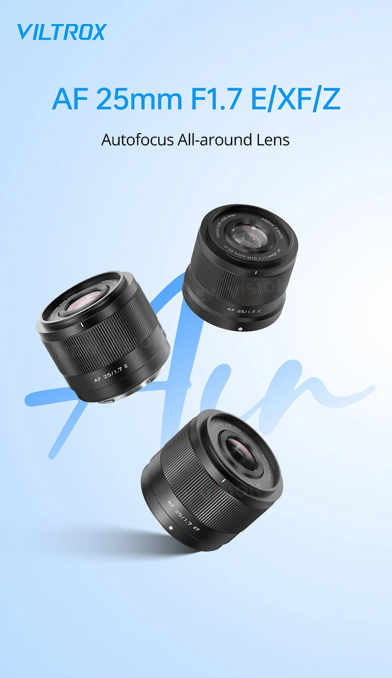 25mm F1.7 Air Auto Focus APS-C Prime Lens for Fuji xm5 X-T5 X-T30 II Nikon Z Mou