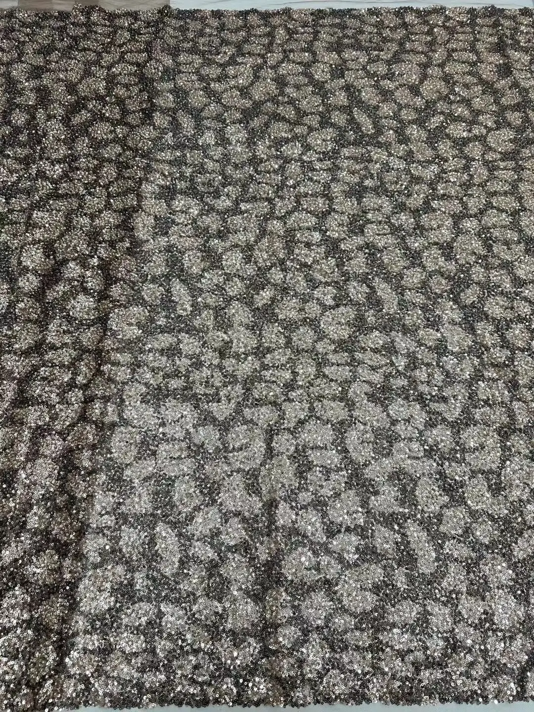 

African Lace Fabric L-13088212 High Quality Nigerian Party sequins Embroidery French Tulle Lace Materials