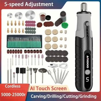 5-speed Regulation Touch Screen Cordless Electric Drill Mini Rotary Tool Grinder Wireless Hand Drill Kit Tools Engraving Set 1