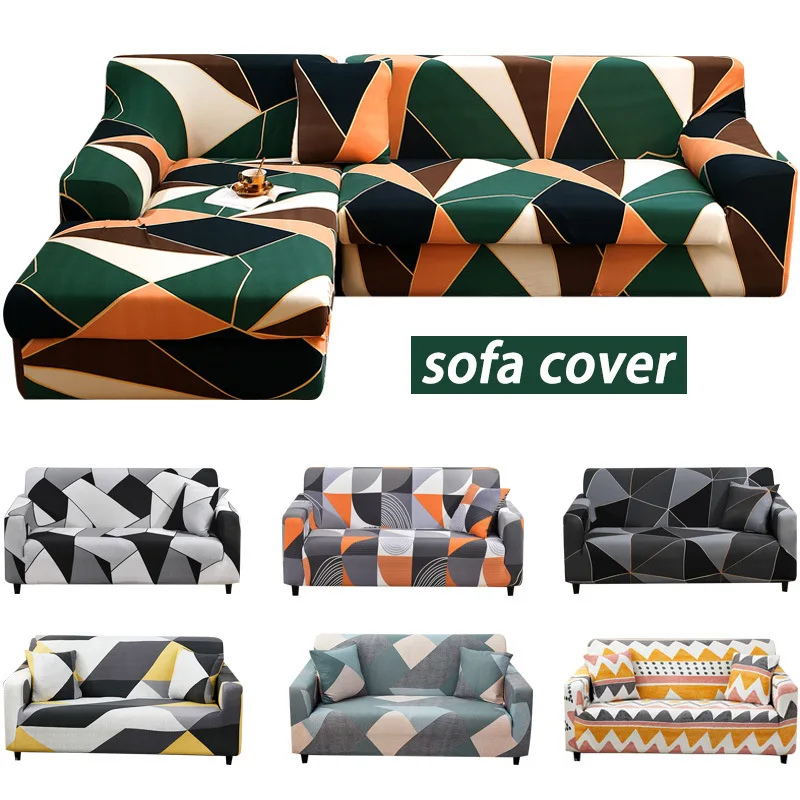 

Four Seasons Contracted Spell Color Sofa Covers Stretch Sectional Sofa Cover For Living Room 1/2/3/4 Seater slipcover sofa