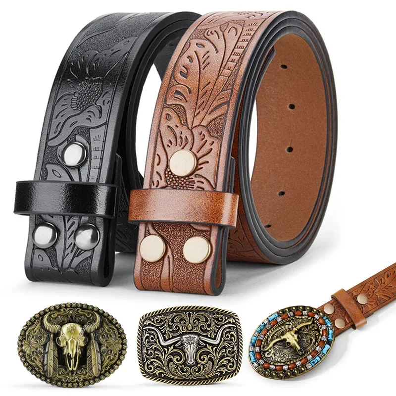 Belts Without Buckle 3.8cm Belts Without Buckle Pu Leather Belt Body No Buckle Strap for Smooth Belt Male