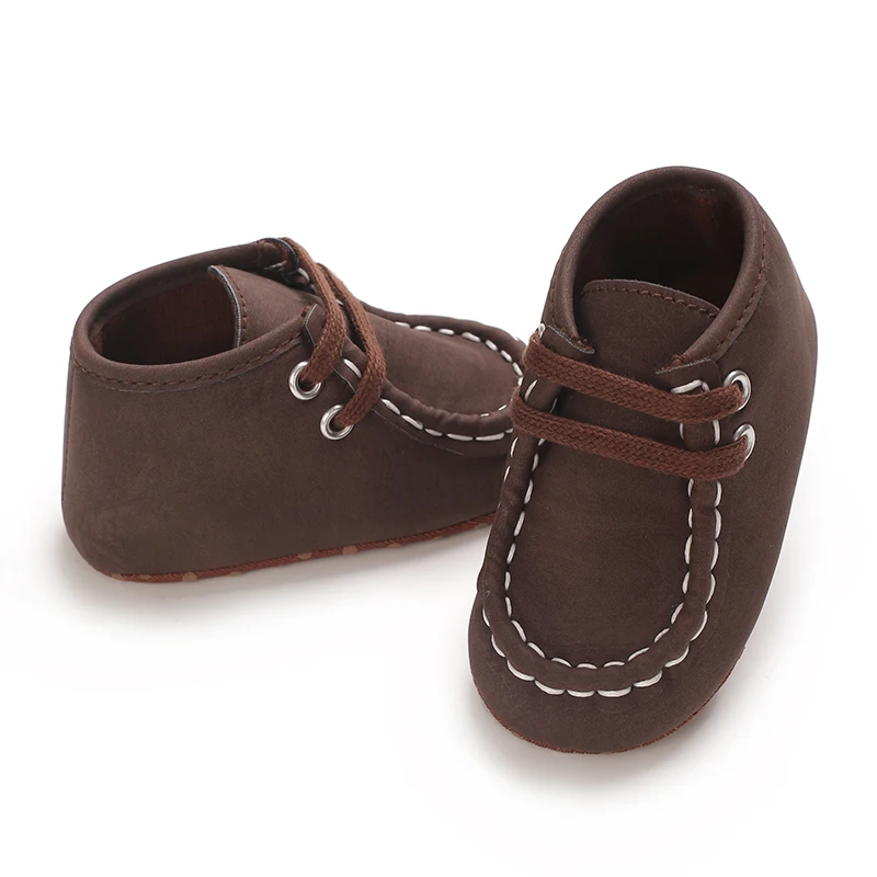 0-18M Baby Canvas Classic Sports Shoes Newborn Boys and Girls Tie One's Shoes First Walkers Shoes Infant Anti slip Baby Shoes 5