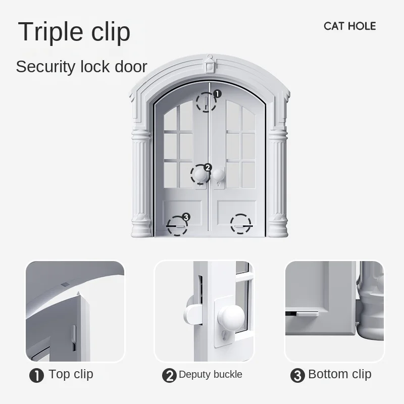 Quiet and Convenient Cat Door for Easy Access Between Rooms Pet Tunnel Access Door for Cats, Double-Way Entry and Exit