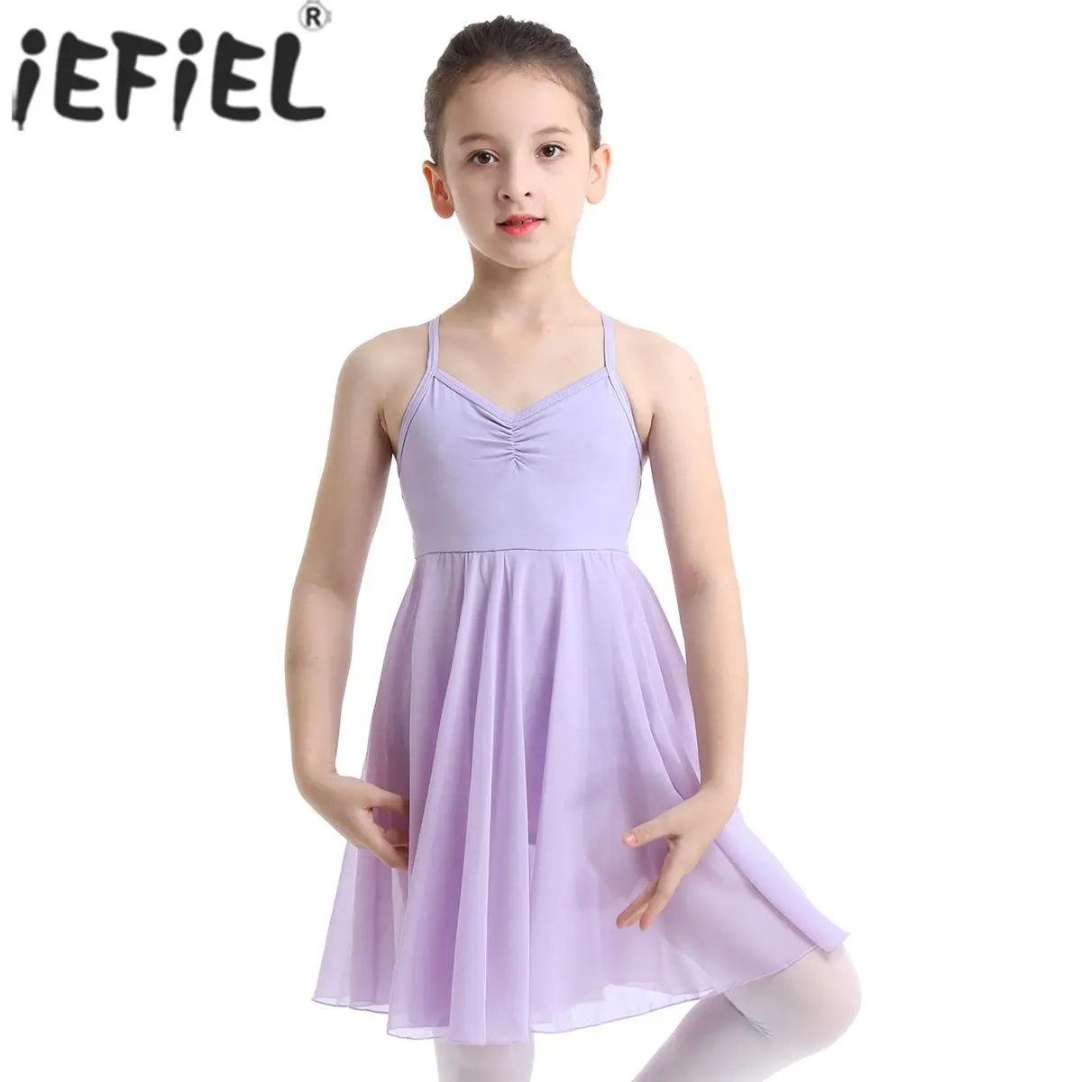 

Kids Girls Ballet Dance Dress Sleeveless Gymnastics Leotard Tutu Dresses Ballerina Lyrical Dancing Stage Performance Clothes