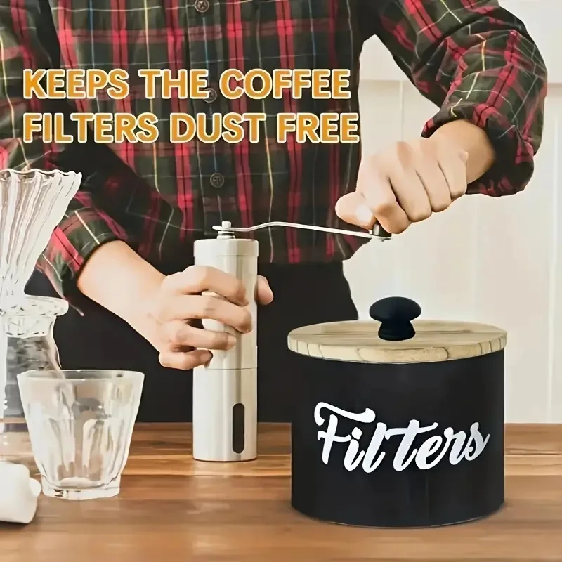 Coffee Filter Holder Farmhouse White Filter Storage Container Basket Counter Coffee Bar Accessories Station