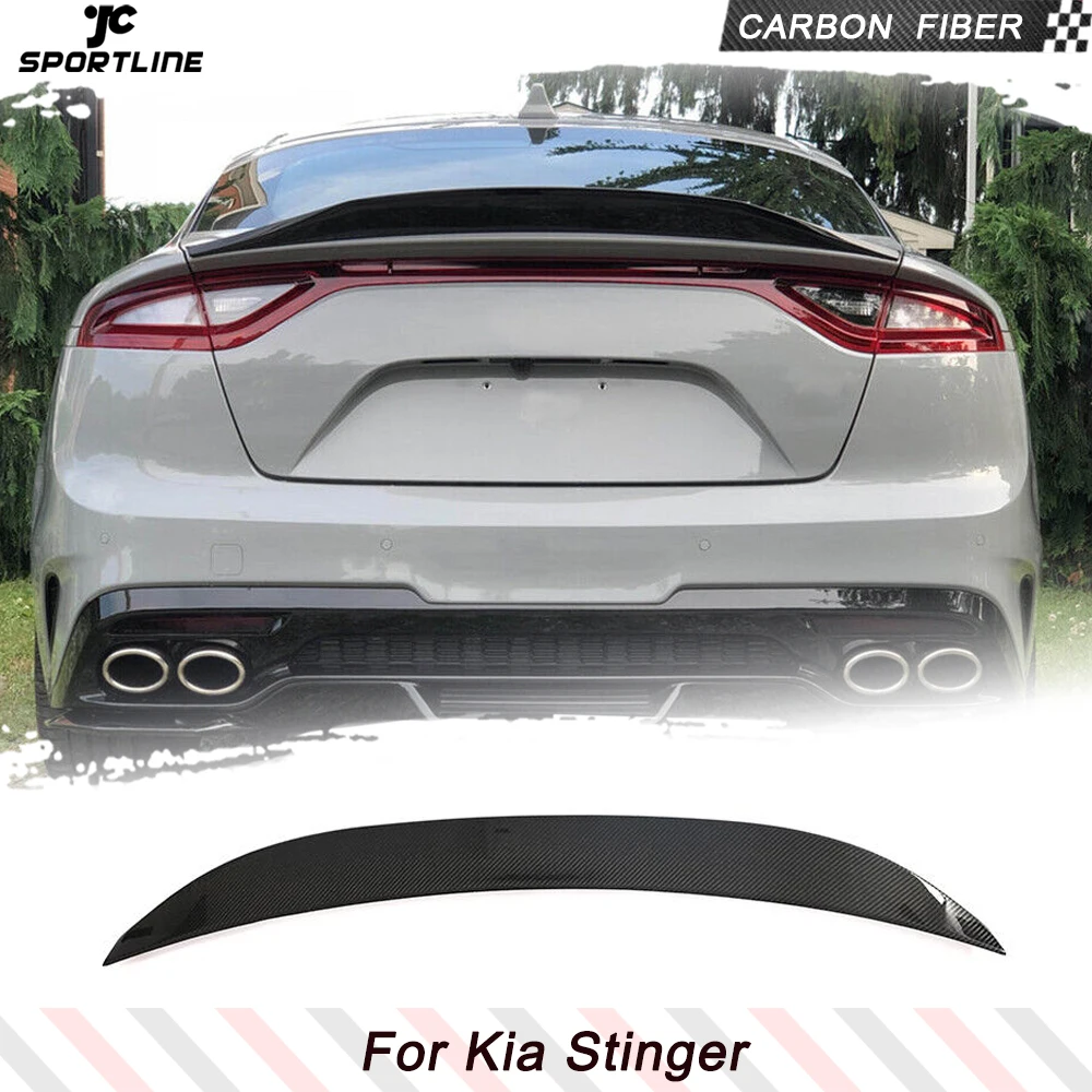 Real Carbon Fiber Rear Spoiler Fits For Kia Stinger 2018 2023 Rear