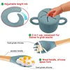Free Personalized Names Baby Feeding Set 6Pcs Silicone Sucker Bowl Plate Straw Cup Children's Dishes Set Newborn Gift BPA Free 4