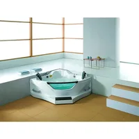 Corner Whirlpool Bathtub, Triangular Glass Spa Pool, 59 Inches Long X 59 Inches Wide X 25 Inches High Bathtubs & Whirlpools 1