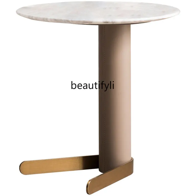 

Sofa Small Side Table Advanced Artistic Sense Light Luxury Creative Living Room Marble Minimalist Italian Corner Table