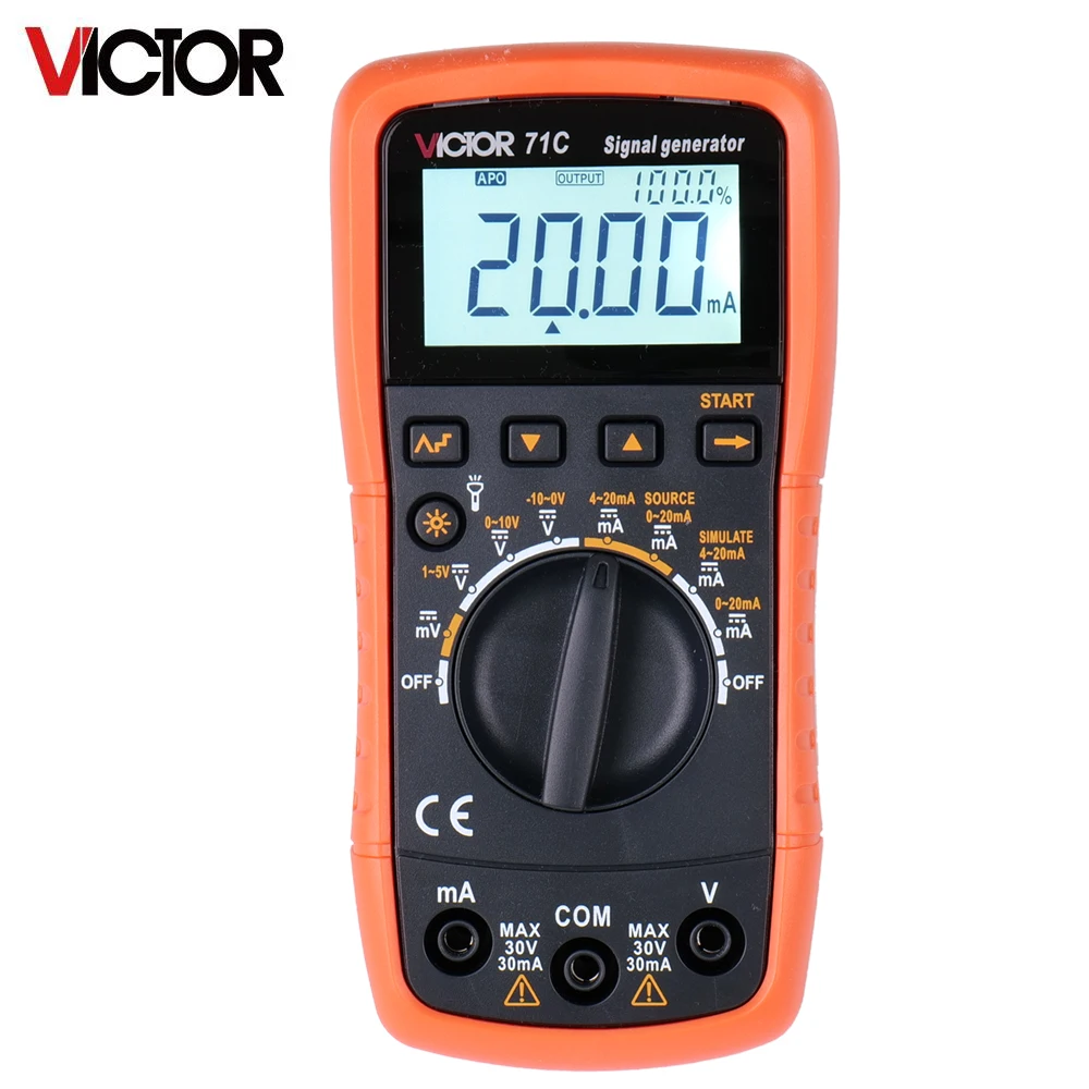 Victor 71C Signal Generator Thermocouple Current Voltage Portable Process Calibrator 4-20mA Analog Transmitter Source Simulator
