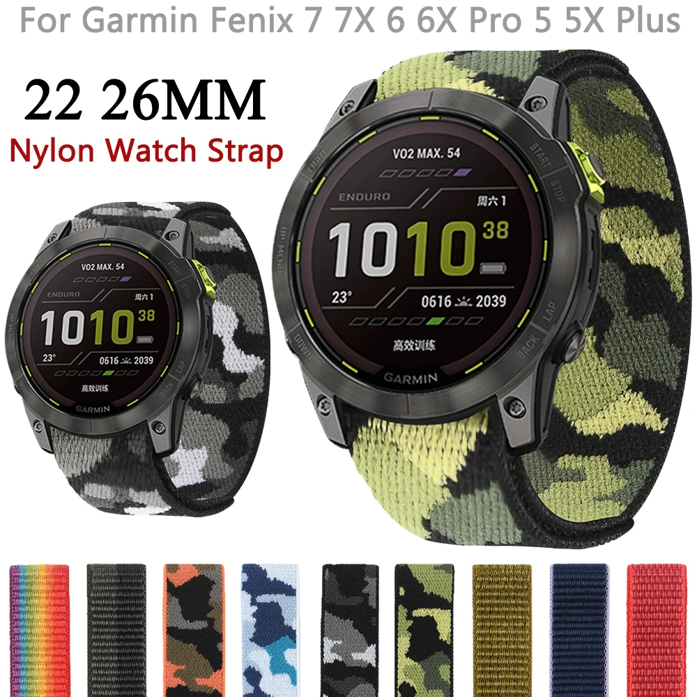 

Ремешок нейлоновый для смарт-часов Garmin Fenix 6X 6 Pro 5X 5 Plus 7 7X, 22/26 мм