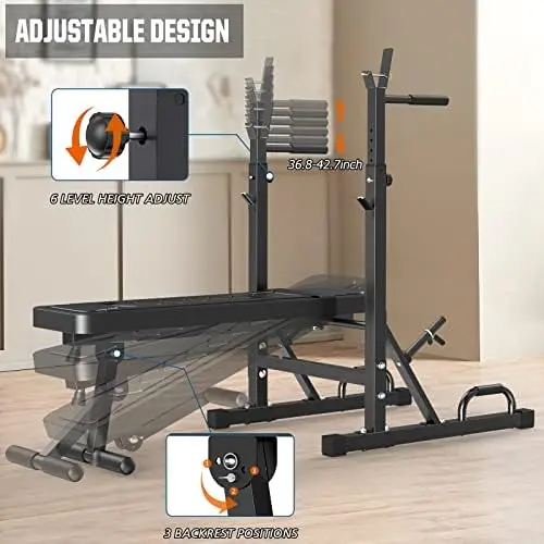 Mesa De Abdominales Ajustable Banco de Pesas Plegable Multifuncional Con  Lector