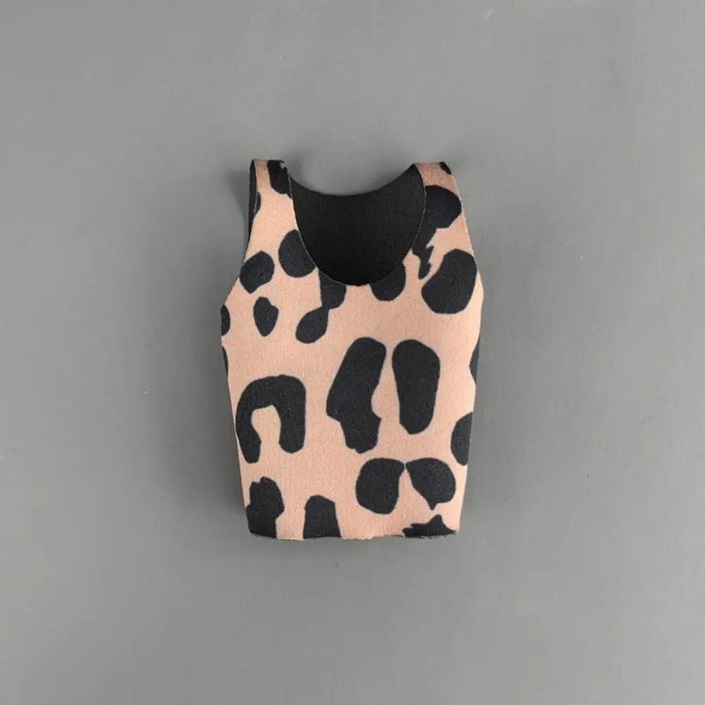 1/6 Miniature Doll Soldier Leopard Print Vest Trendy High Elastic Clothing For 30cm Doll Round Neck T-shirt Hiking Casual Tank