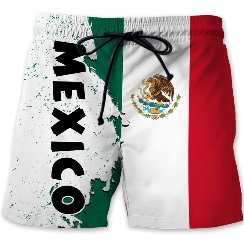 Aztec Mexico Flag 3d Print Swim Trunks Men Swimwear Quick Dry Street Beach Shorts Bathing Suits Hawaii Surf Men's Floral Board 3