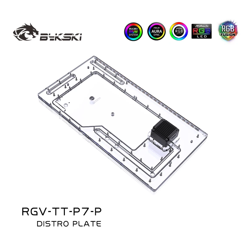 Bykski Rgv-Tt-P7-P Rgb Distro Plate Per Thermaltake P7 Dynamic Case, Waterboard Reservoir Water Tank Pump Per Il Raffreddamento Del Pc