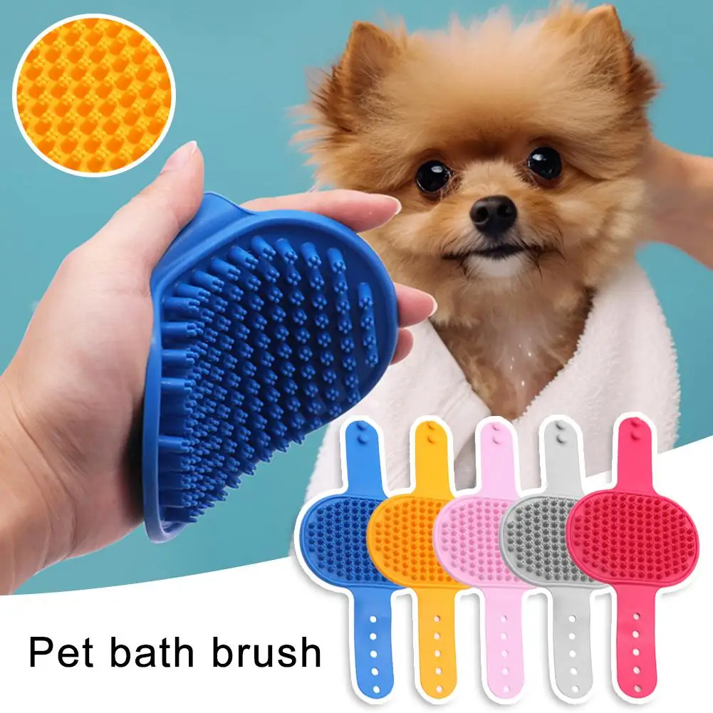 Pet Bath Massage Brush Silicone Scrub Bath Gloves Adjustable And Fixed For Massage And Cleaning Hair Suitable For Cats