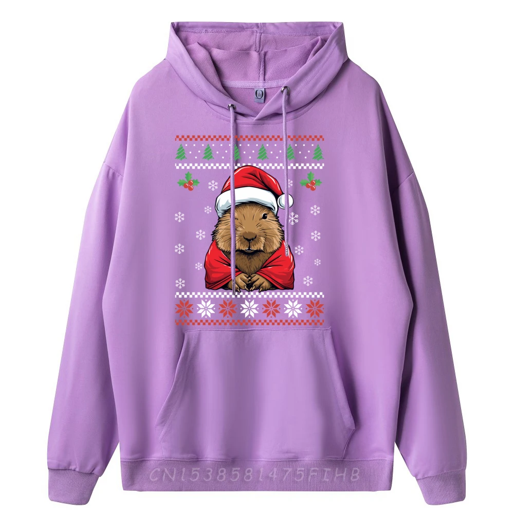 Capybara Ugly Christmas Sweater Xmas Men's long Sleeve Hoodies Birthday Christmas Sweatshrt Outdoor Hoodies Retro Crewneck Capybara Ugly Christmas Sweater Xmas for Adults Kids qianzi