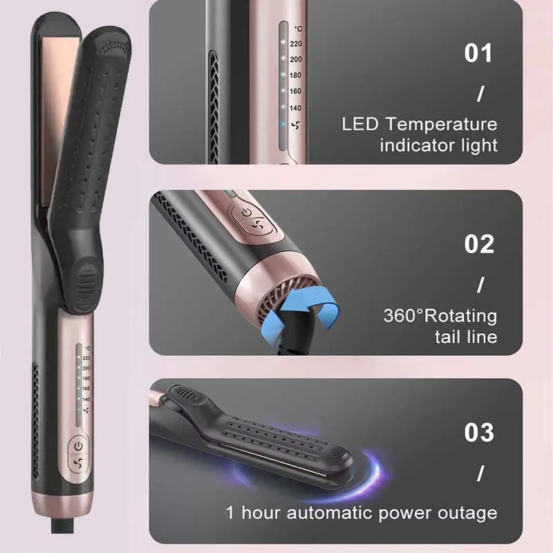 2 in 1 Cool Air Airflow Hair Styler Airflow Ionic Hair Blow Dryer Straight Shot Blow Drying Flat Iron LED Display Hair Styler 2