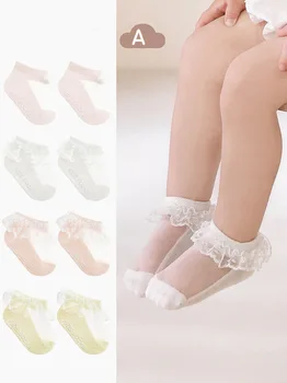 3 Pairs/Lot MILANCEL New Summer Kids Thin Boneless Loose Socks Baby Breathable Lace Bow Ankle Sock