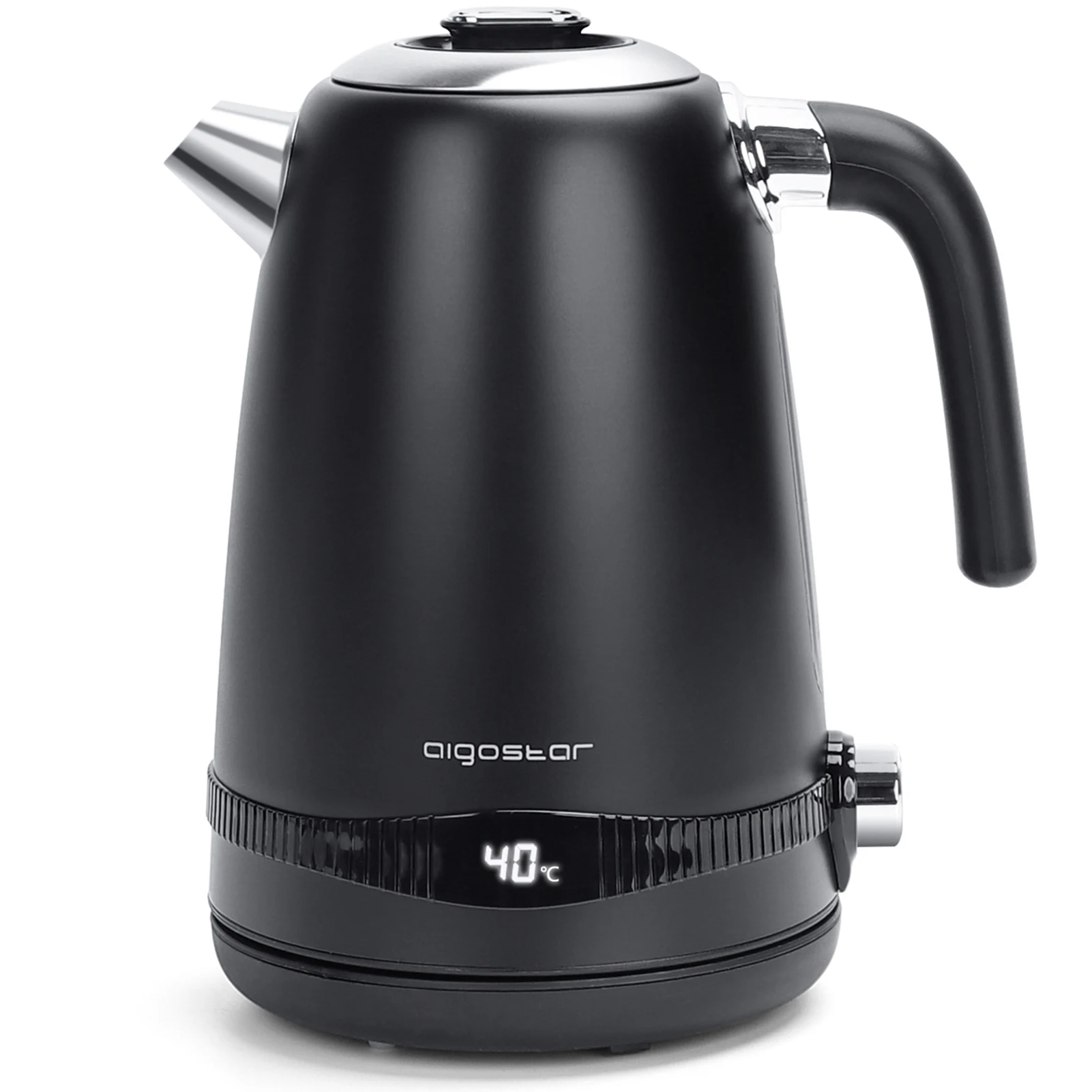 Aigostar Czajnik elektryczny 2200W 1.7L stal nierdzewna regulacja temp. czarny
