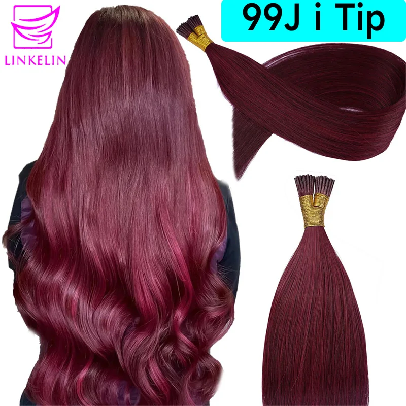 99j-wine-red-i-tip-human-hair-extensions-50-grams-stick-tip-keratin-remy-human-hair-pre-bonded-soft-straight-hair-for-women