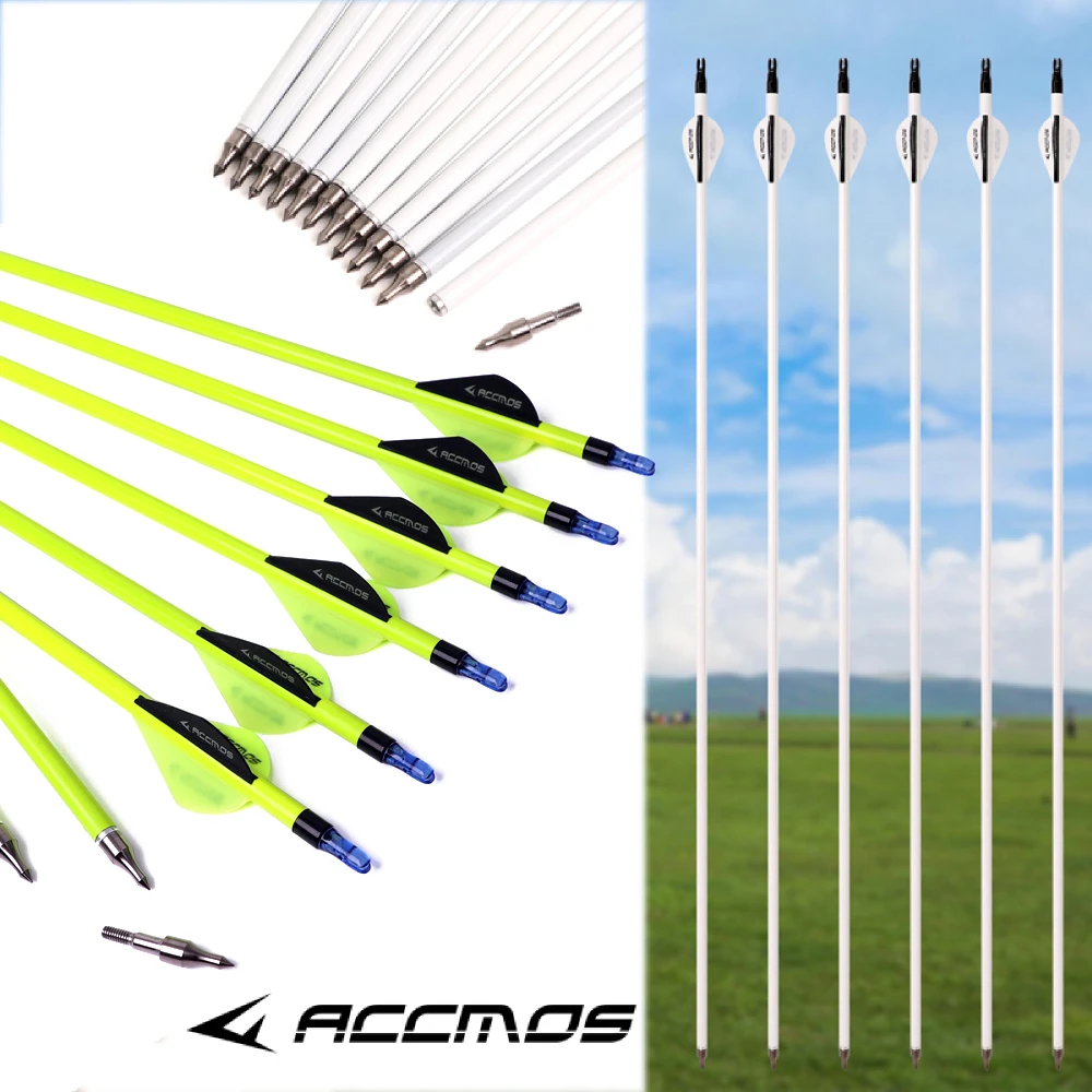 

12pcs Mixed Carbon Arrow Archery Spine 500 Black/White/ Yellow 3 Color for Recurve/Compound Bows Archery Hunting