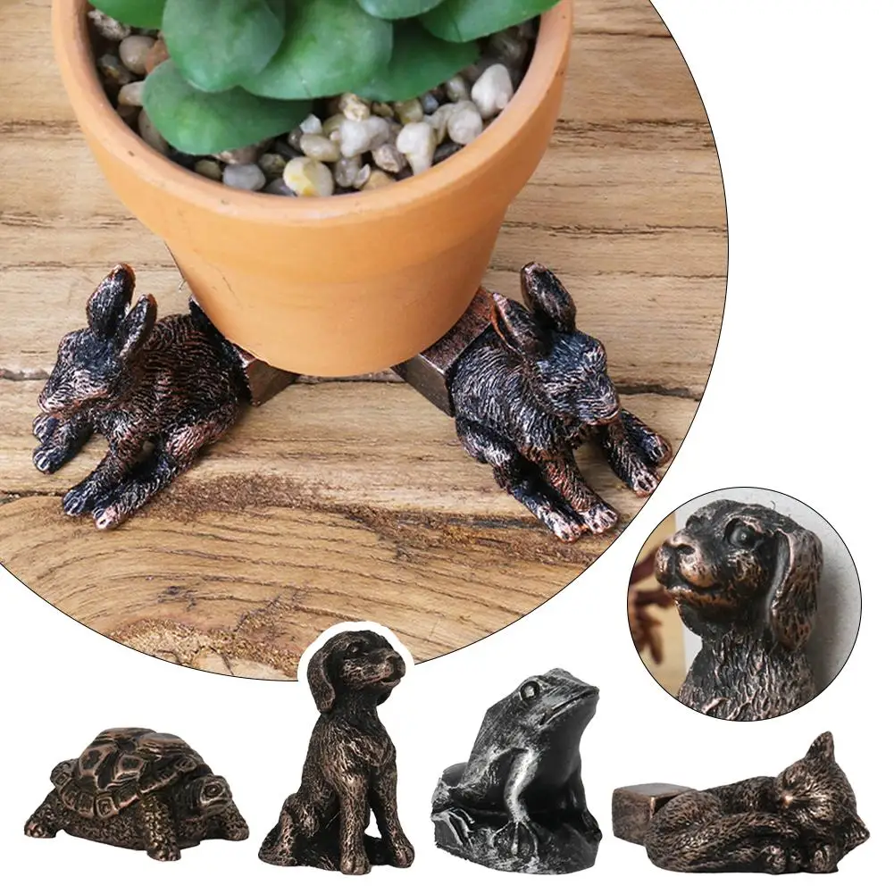 Garden Pot Risers 3PC Garden Cat Dog Plant Pots Risers Pad Animal Shape Flower Pot Feet Stand Resin Pot Foot Plant Bonsai Holders Outdoor