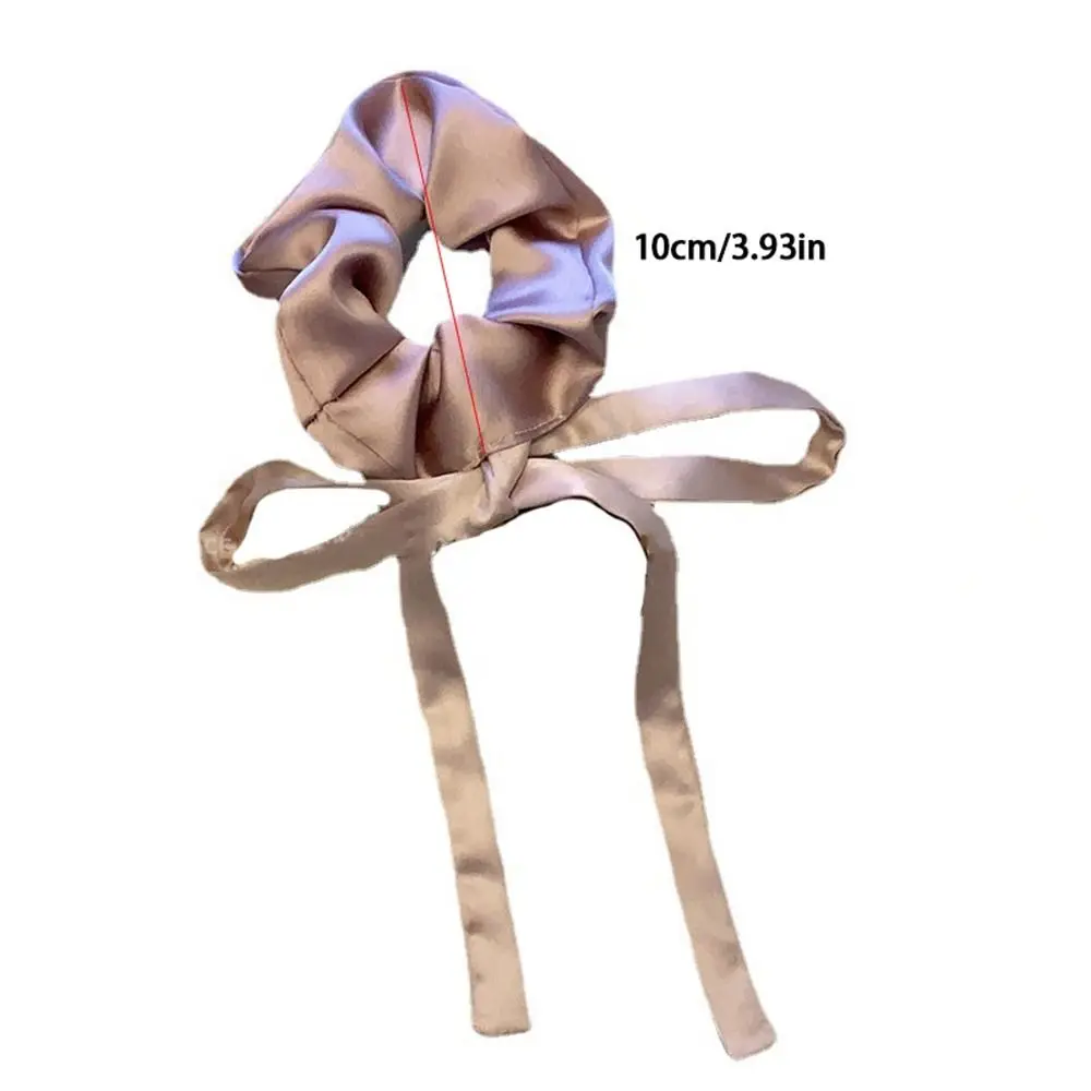 Korean Balletcore Ribbon Silk Satin Bow Hair Tie Cute Girl Bowknot Large  Intestine Hair Ring Ponytail Elastic Hair Rope