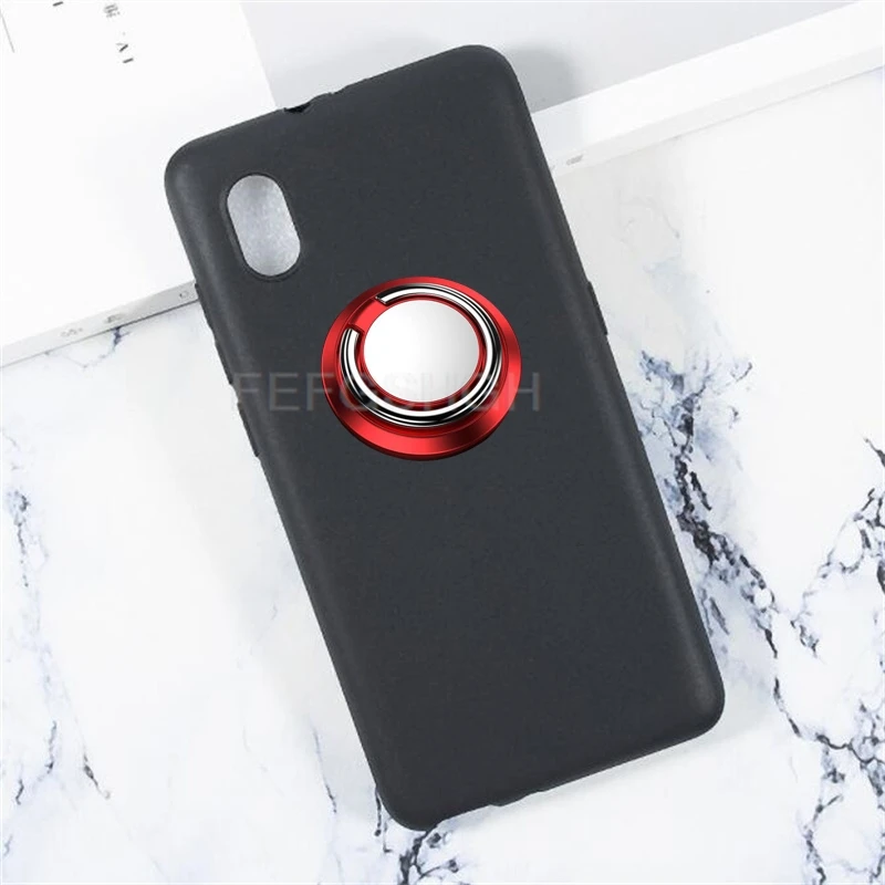 5.5-Inch Soft Silicone Phone Case with Back Ring Holder Bracket