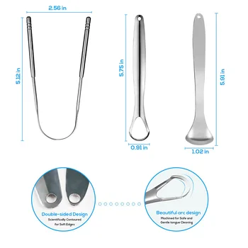 Premium 1pcs/3pcs Metal Tongue Scraper Cleaner for Adults & Kids, Portable Stainless Steel Tongue Scrapers Brushes for Removing 2
