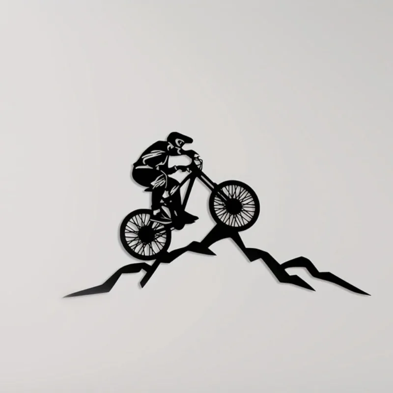 

Metal Wall Art Mountain Biker - Fade Resistant And Rust Free Aluminum Composite Wall Decor Iron Art Wall Sticker,Wall decoration