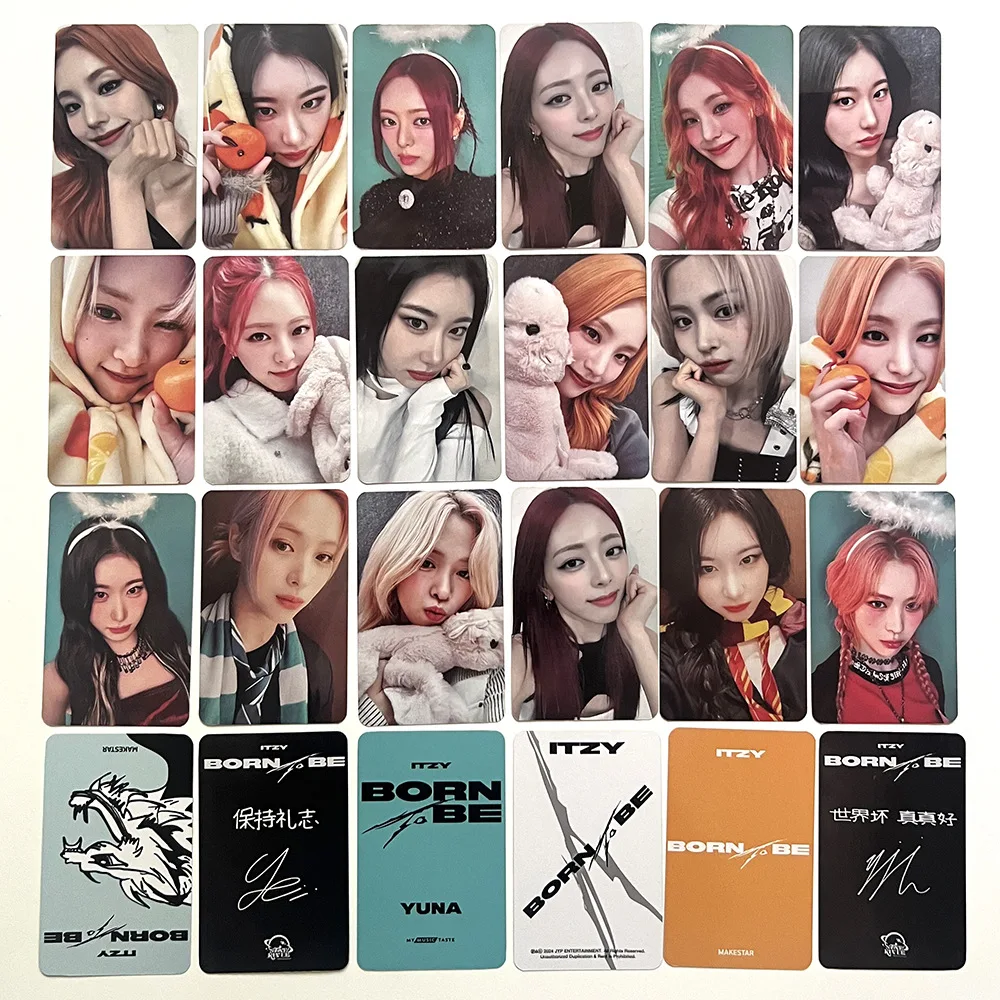 

Kpop ITZY Album BORN TO BE Photocard 5pcs/Set Double Sides Printing Korean Style Special LOMO Card Yuna Ryujin Fans Collection