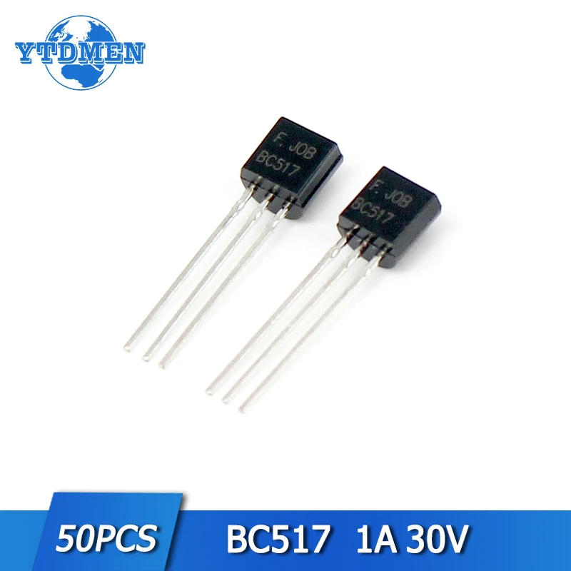 BC517 Transistor Darlington Transistors set 50pcs 30v 1a Amplifier Silicon NPN Triode Transistor TO-92 BJT In Stock bjt transistor transistors kit