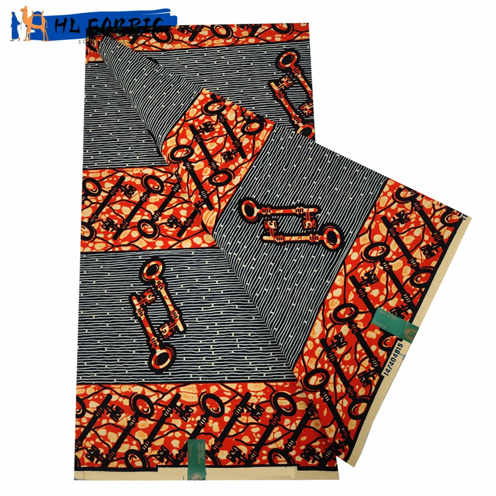 

African Wax Fabric 6yards Veritable Wax Nigerian Ankara Block Prints Batik Fabric Dutch Pagne 100% Cotton For Sewing VL-011