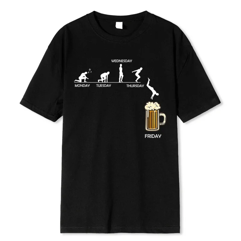 Friday Beer Print Men Brand T-shirts Funny Graphic Hip Hop Summer Male Tshirts Streetwear Cotton T-Shirt Short Sleeve 80296 bad religion t shirt men brand t shirts hip hop motorcycle summer men s t shirt cotton men t shirts hip hop t shirt anime tshirt