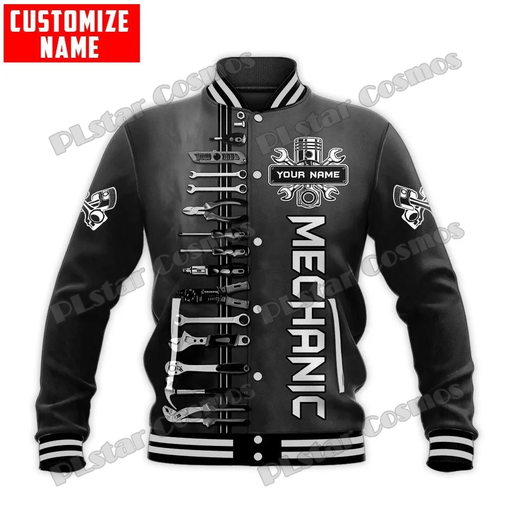Angepasst Name Mechaniker Muster 3D Gedruckt Mode männer Baseball Varsity Jacke Unisex Casual Winter Baseball Jacke BQF06 – Detail 11