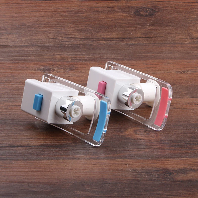 Water Tap Faucet 2pcs Universal Size Push Type Water Dispenser Hot/Cold Key Child Lock Replacement Part