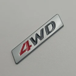 3D Metal 4WD Car Emblem Badge Sticker Accessory - Silver Red Black