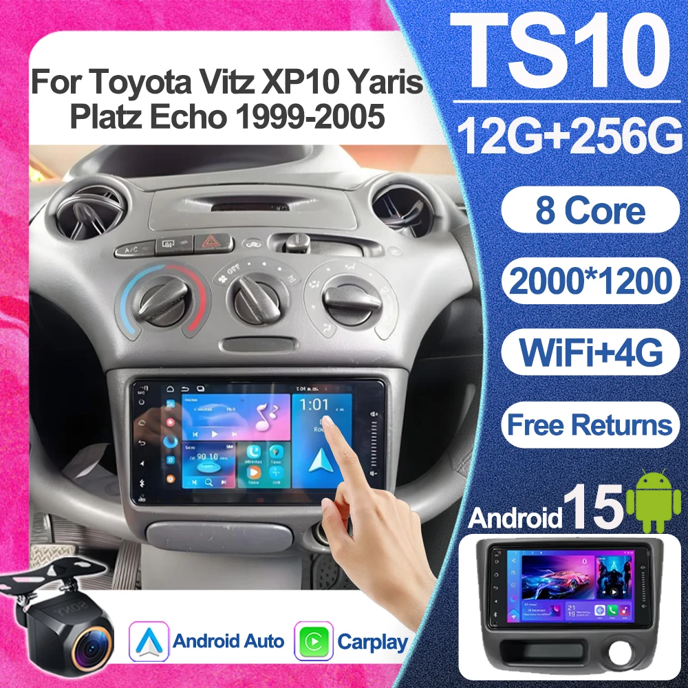 Android 15 For Toyota Vitz XP10 Yaris Platz Echo 1999- 2005