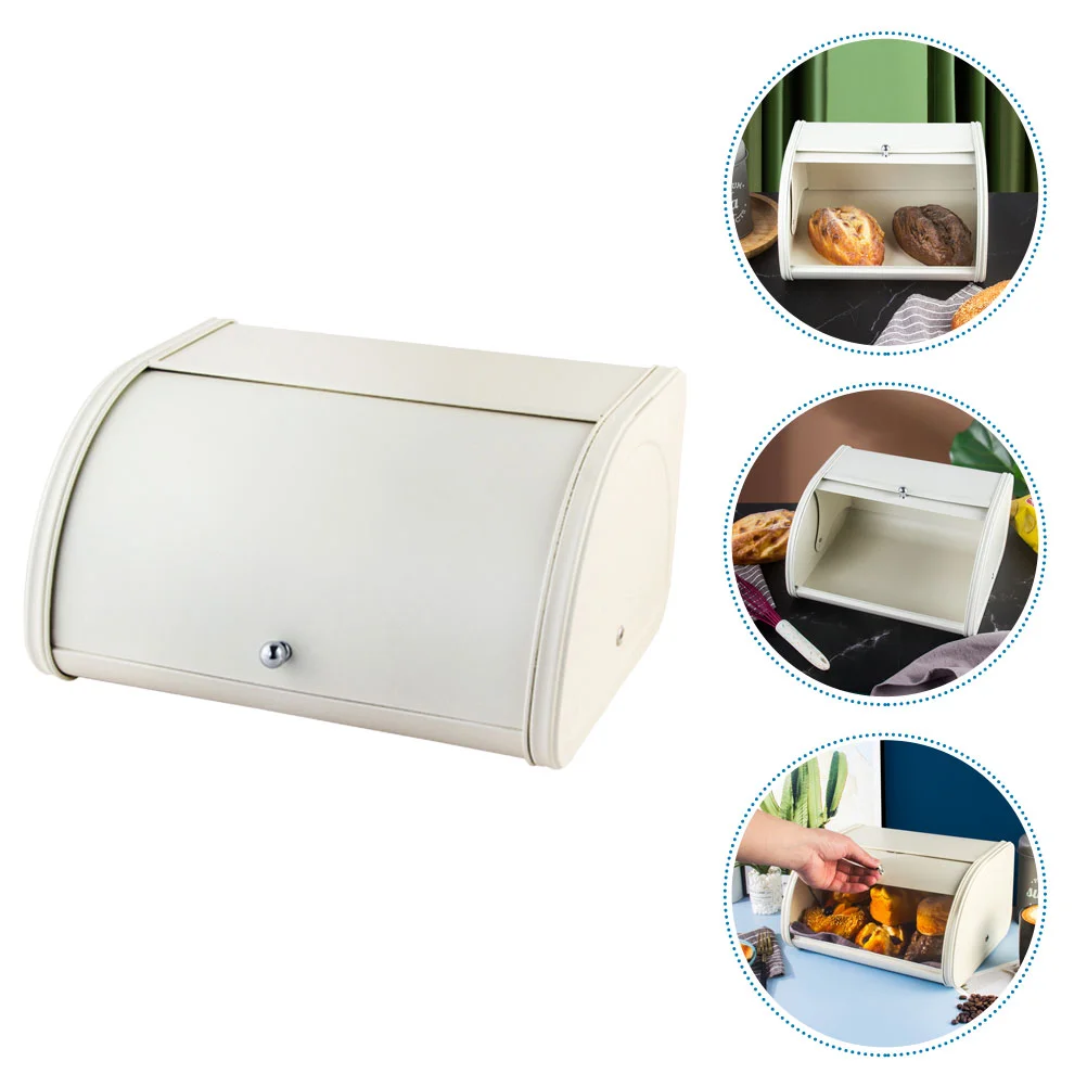 

Bread Box Tin Food Containers with Lids Holder for Kitchen Counter Bakery Boxes Metal Bin Storage Organizer