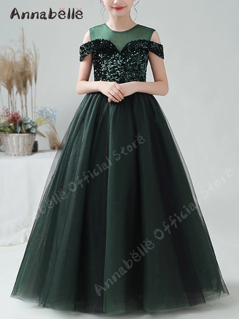 

Платье для девочки Annabelle, ТРАПЕЦИЕВИДНОЕ ПЛАТЬЕ с цветочным рисунком для свадебного портрета, новинка, модное платье для девушек на день рождения