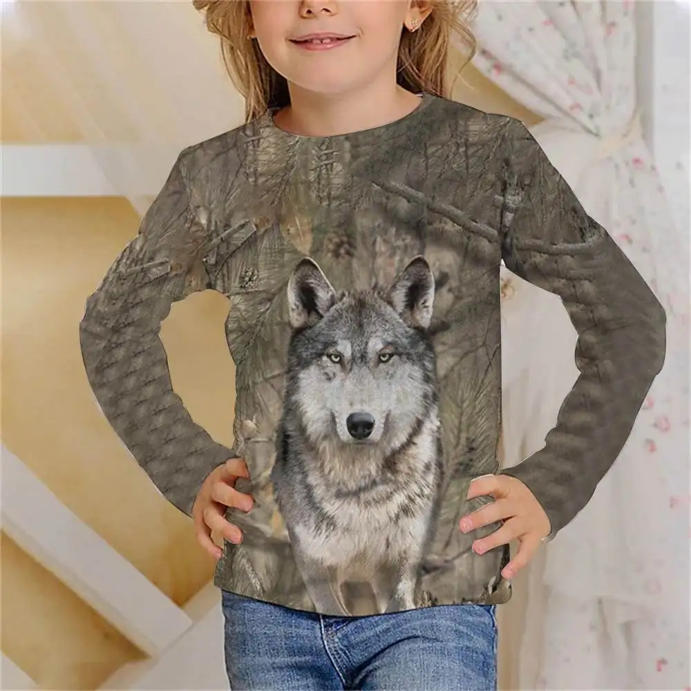 Long T-shirts Jungle Camouflage Animals Summer kids clothing 3D Print Kid T Shirt Fashion Casual Cartoons T-shirt Boy Girl Tops 4