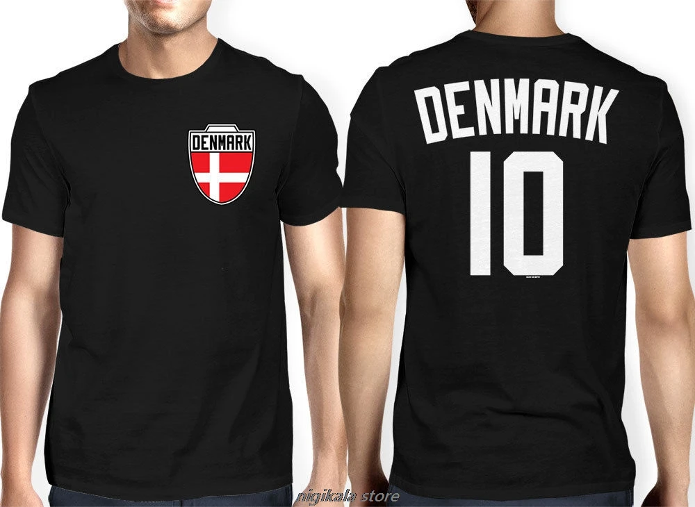 Men Summer Tees Shirt Tops Plus Size T-Shirt Denmark Soccers Footballer Sporter Crest Country Pride Casual |